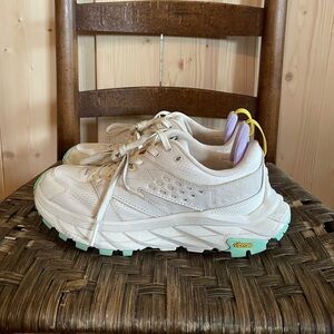 Hoka White and Mint Athletic Shoes